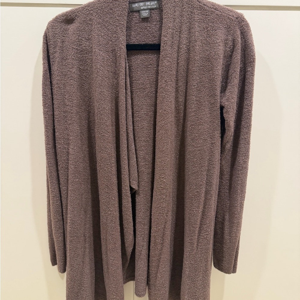 Cozy Teddy Bear Brown Open-Front Cardigan